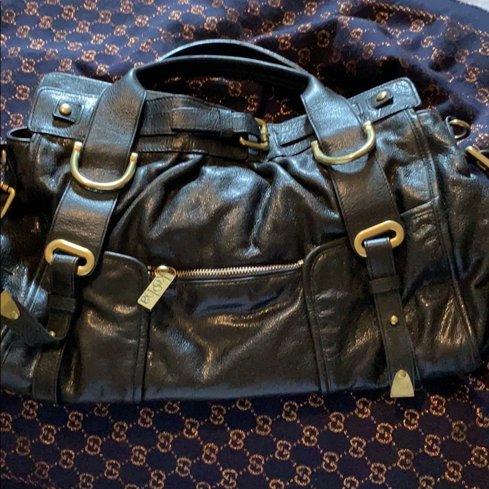 KOOBA Black Leather Satchel